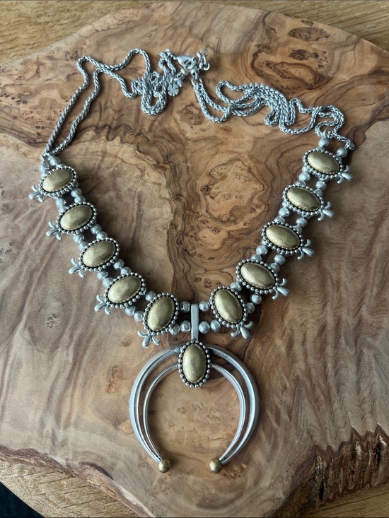 Lucky Brand Jewelry - Lucky Brand Silver and Gold-Tone Southwestern Statement Necklace